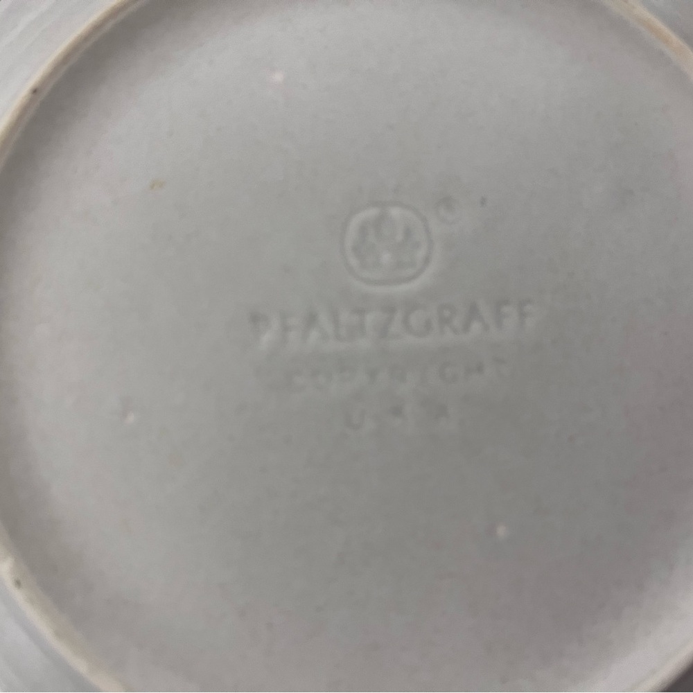 Pfaltzgraff Yorktowne Pattern Blue and White Ceramic Mugs & Saucers - Picture 12 of 16